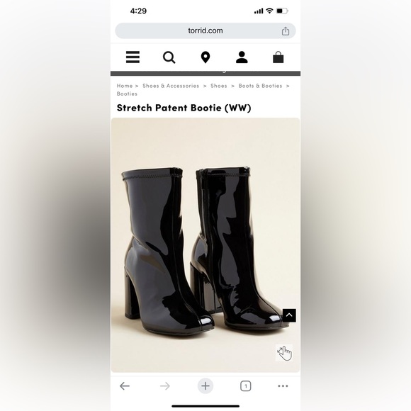 Torrid Black Stretch Patent Bootie - Picture 5 of 5